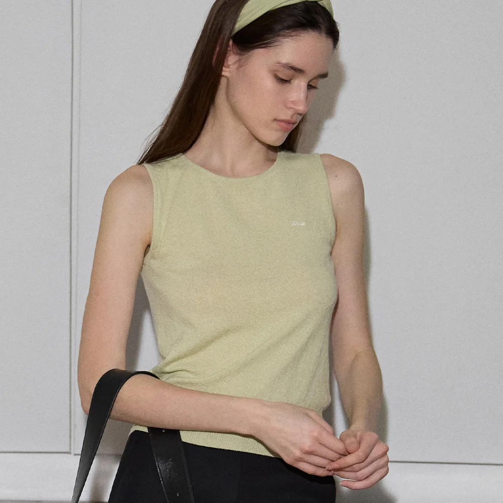 CREME KNIT SLEEVELESS (3COLOR)
