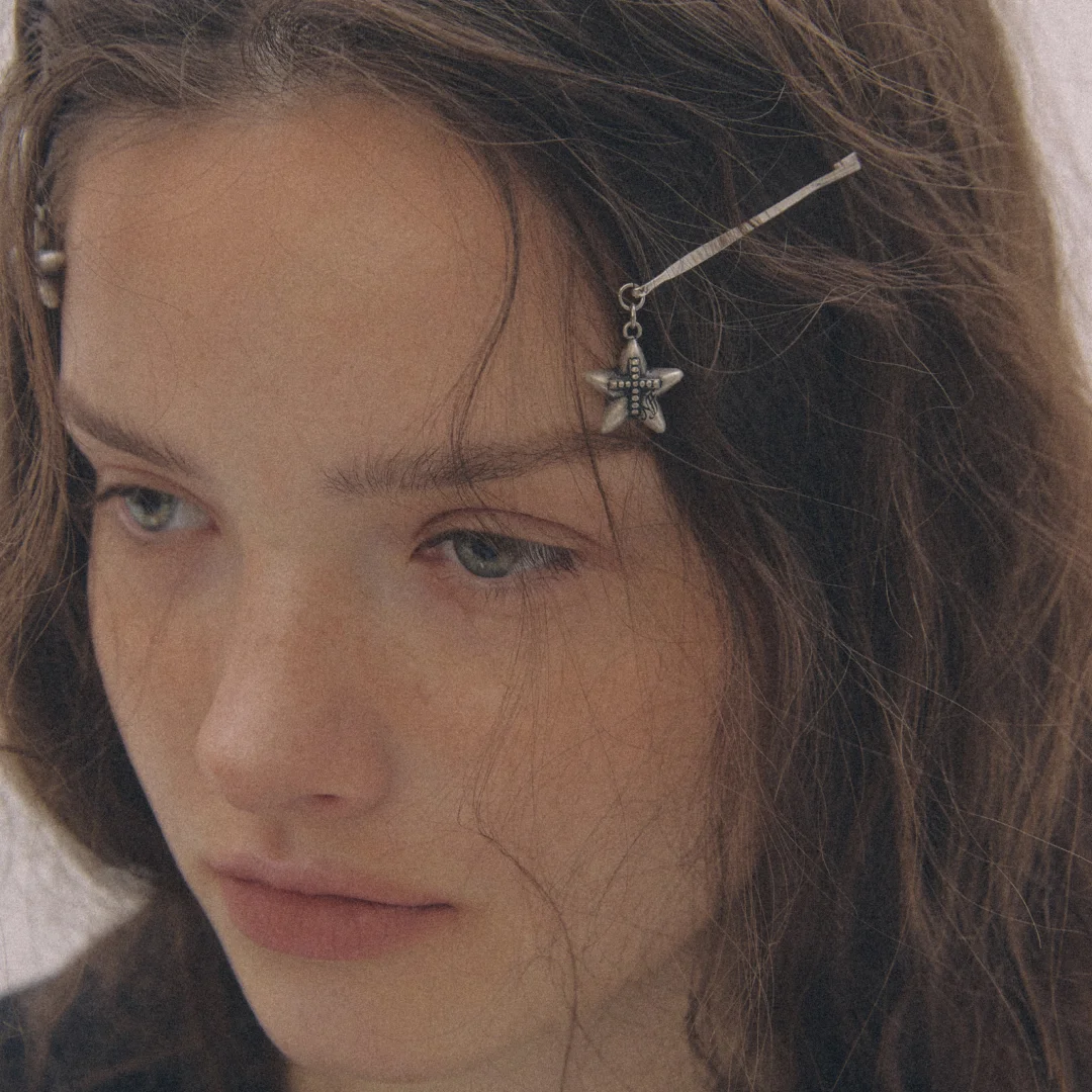 enchanted star hairpin-black silver