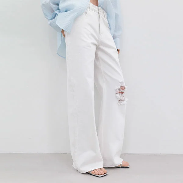 DESTROYED WHITY WIDE DENIM (PT-5777)