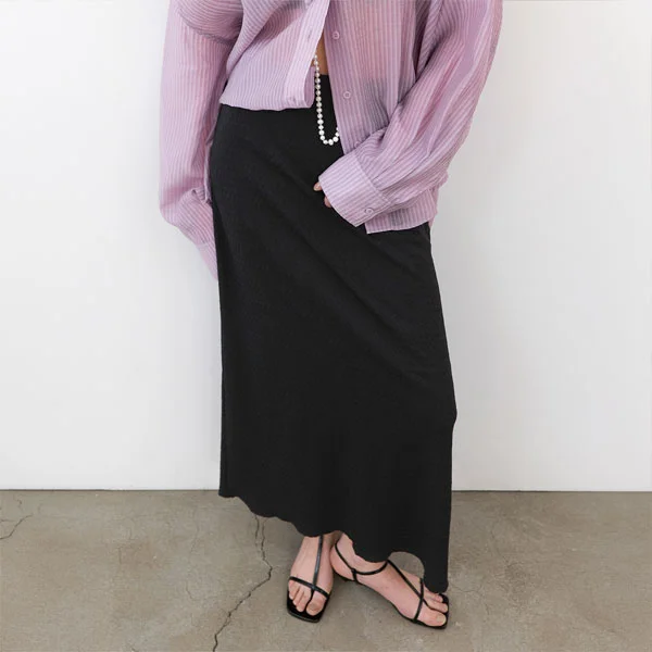 HERRINGBONE TEXTURE SEMI A SKIRT (SK-5080)