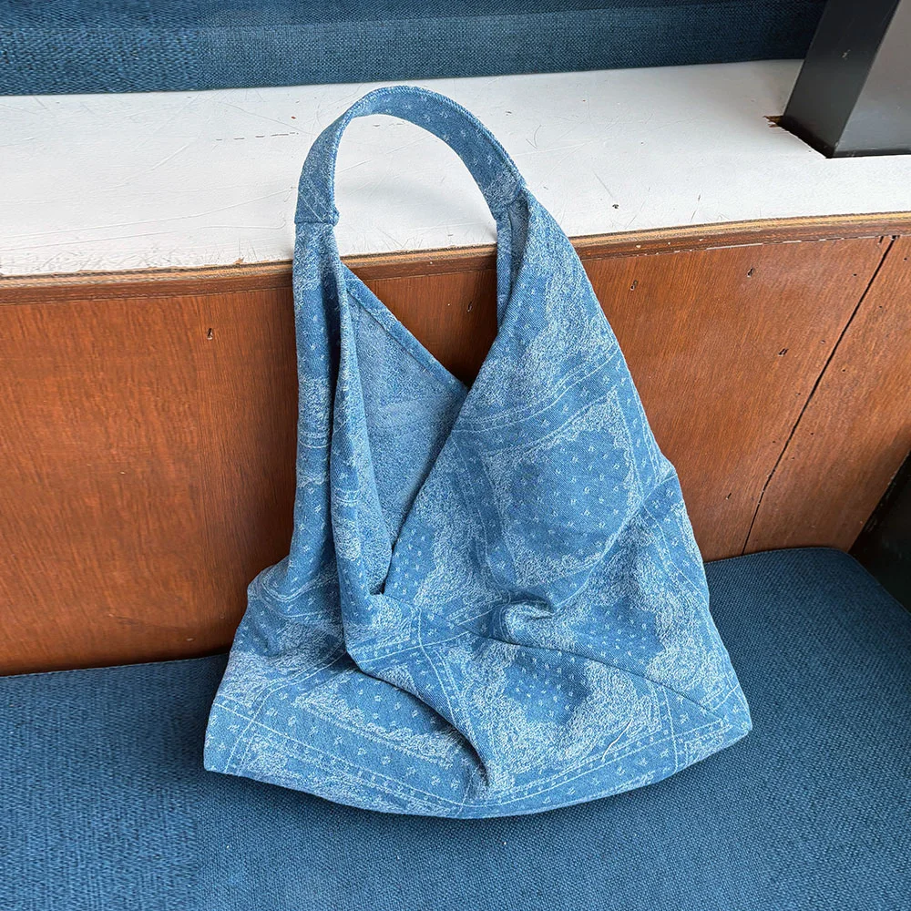 牛仔 佩斯利紋 Hobo Bag