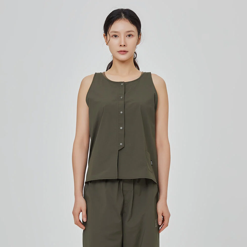 Kona 開衩 無袖 T恤 女裝(D.CHARCOAL GREY)