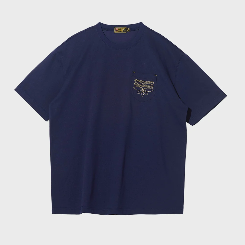 Pocket Signature Tee Navy