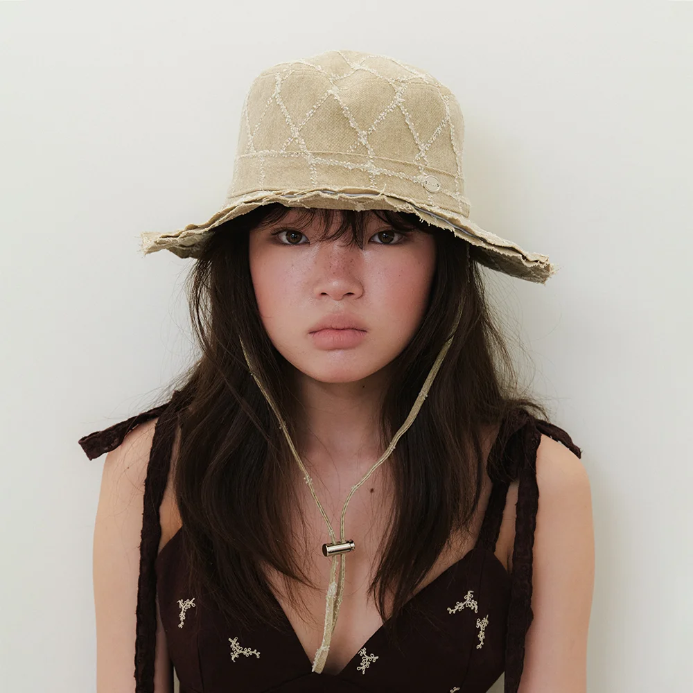 Diamond damage safari hat_beige HA050