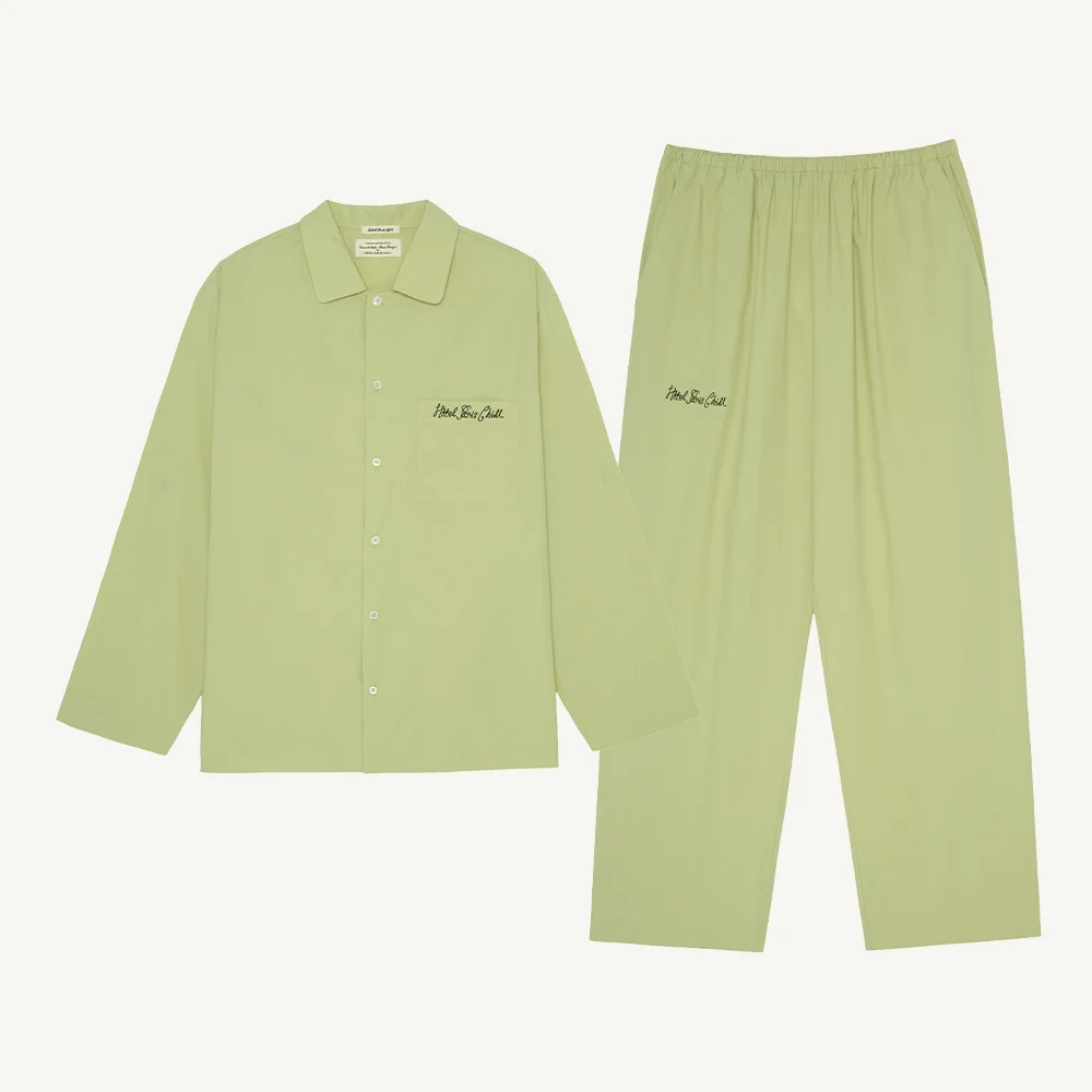 高密度 純棉 Potique Pajama Set (Lime)