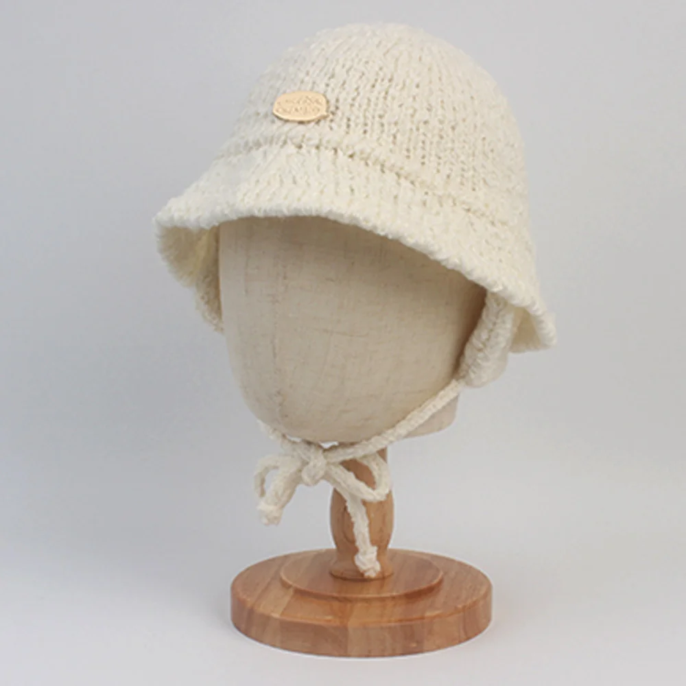 Wool Knit Ivory Earflap Bucket Hat 護耳帽