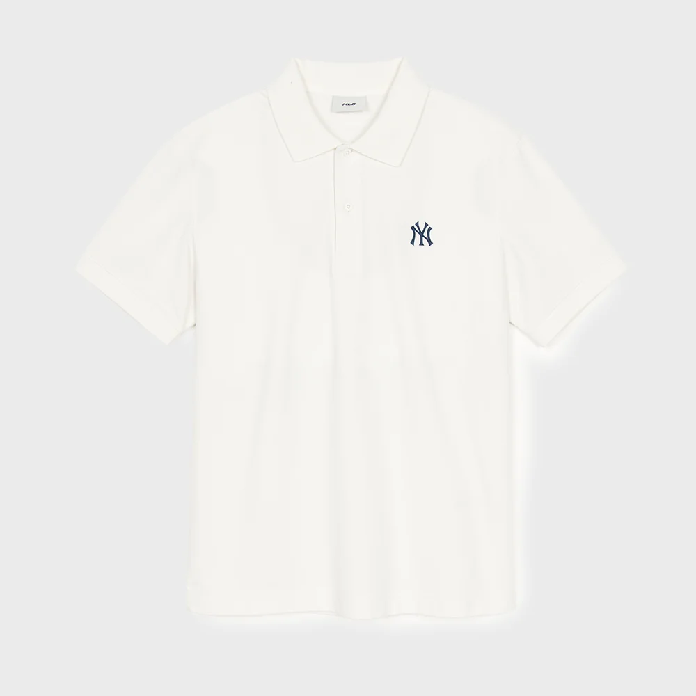 基本款 舒適版型 衣領 T恤 NY (Ivory)