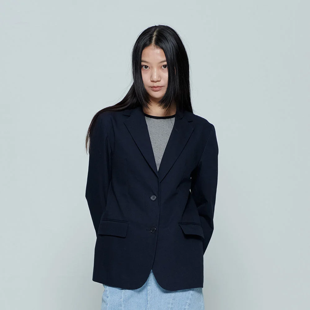 標準 純棉 外套 (Navy)
