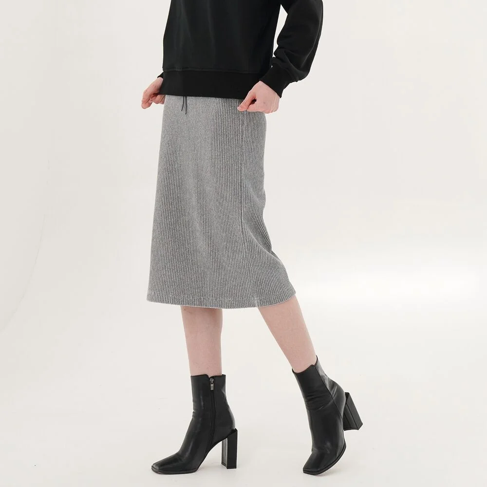 Corduroy Bending Skirt _Grey