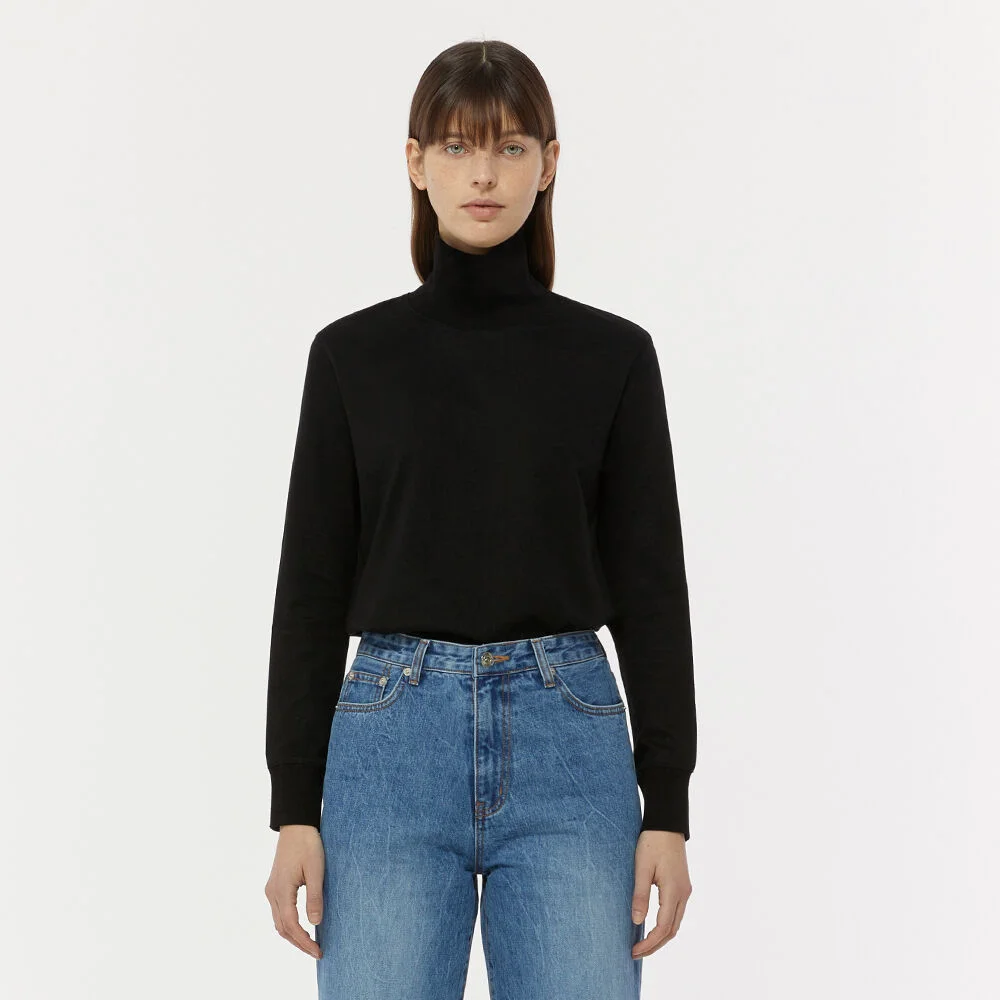 TURTLENECK SWEAT T-SHIRT_BLACK