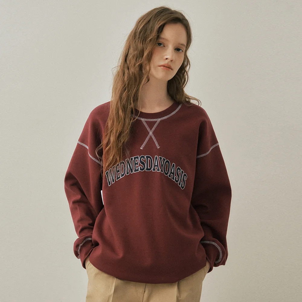 W/Trace Line Sweatshirt_BURGUNDY(W25-TP32)