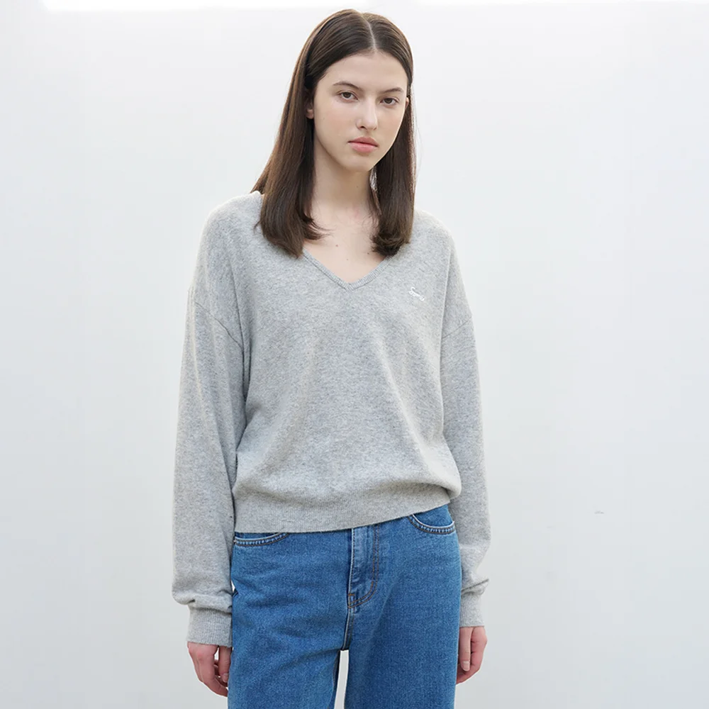 Rosh Deep V-Neck Knit - Grey