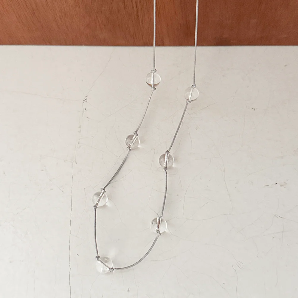 Quartz Pompom String Necklace