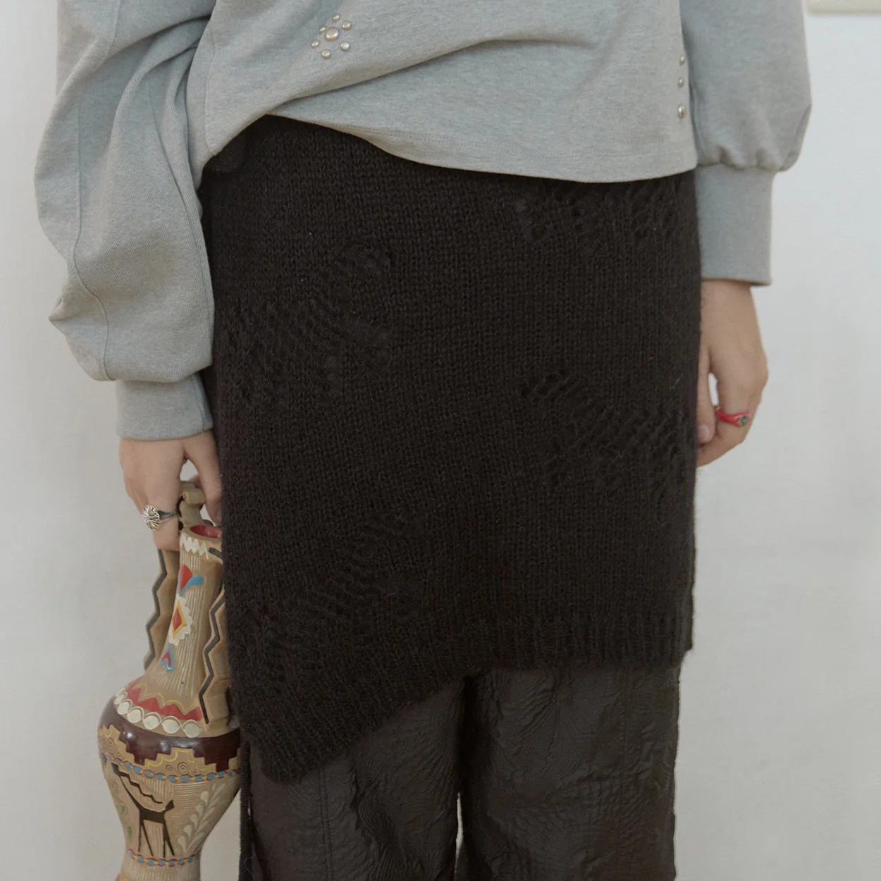 epona layered skirt-black