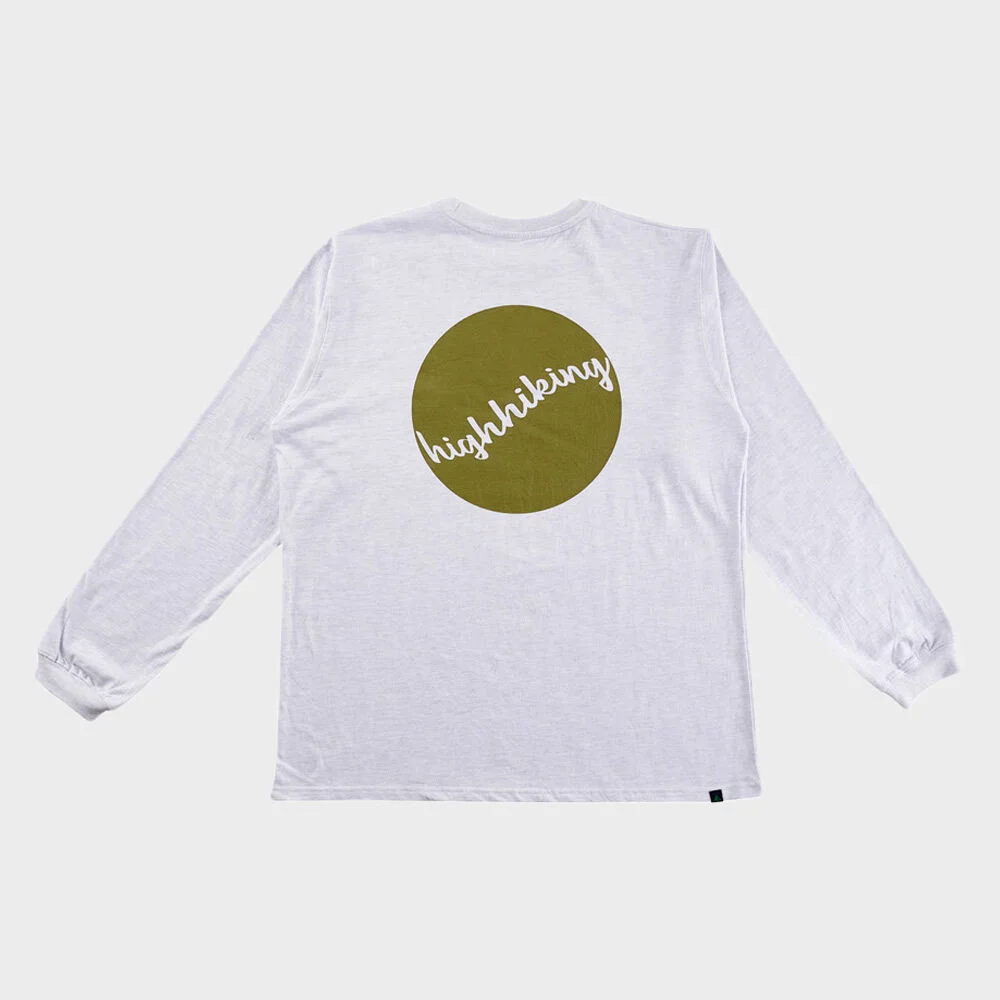 HH POCKET L/S TEE (WHITE MELANGE / OLIVE)