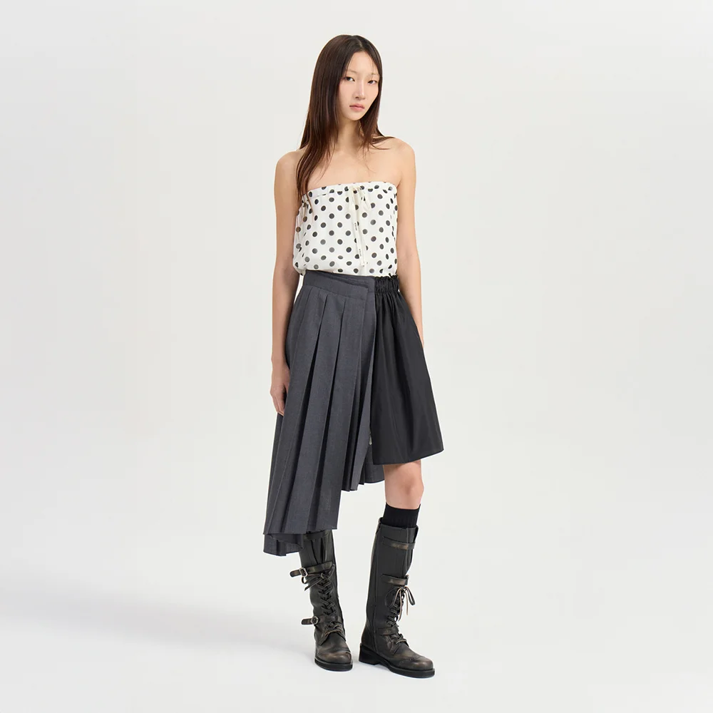 Material MIX Unbalanced Skirt (grey) LFKAM26810GYX