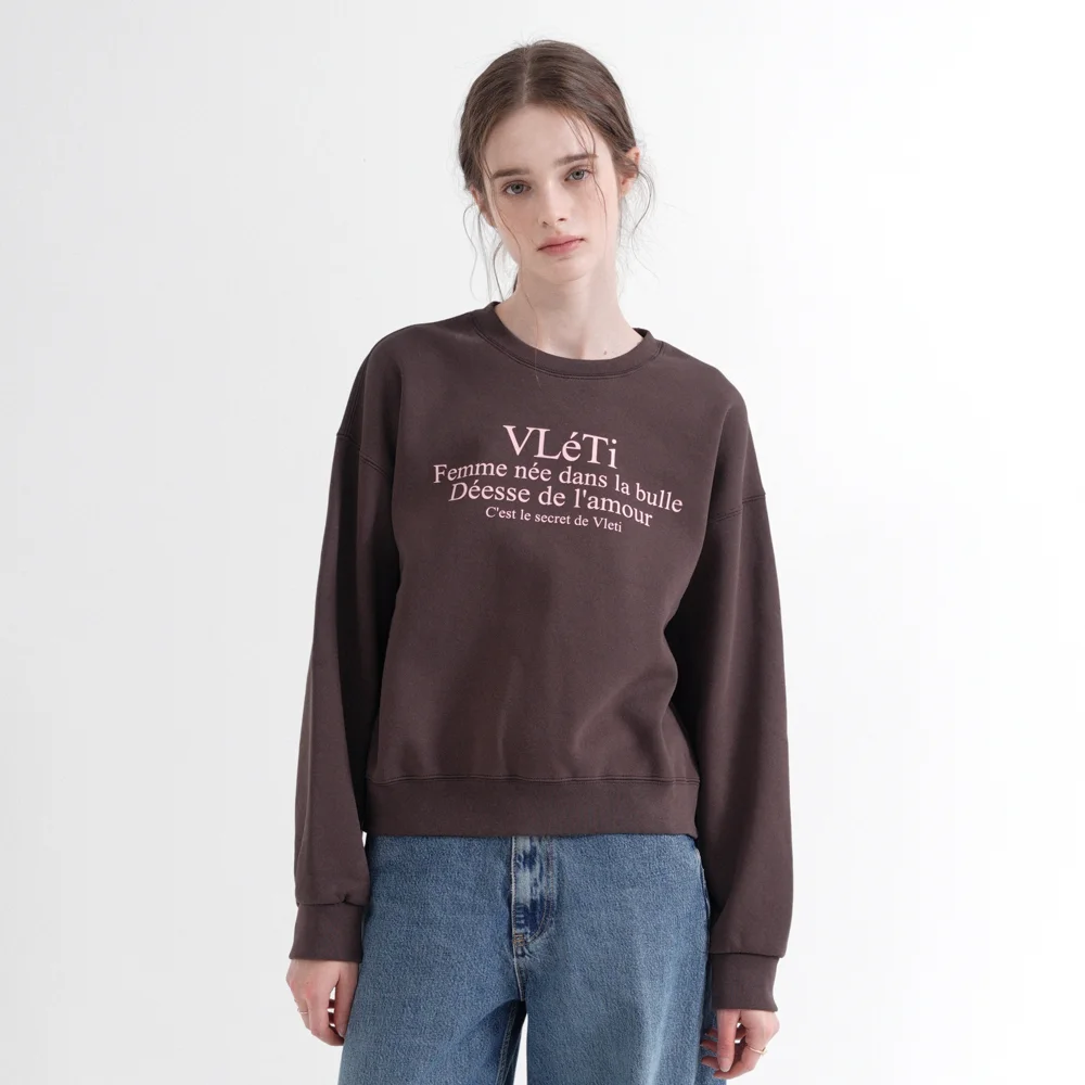 Tentadumble Logo Crop Fluff Sweatshirt (Brown)