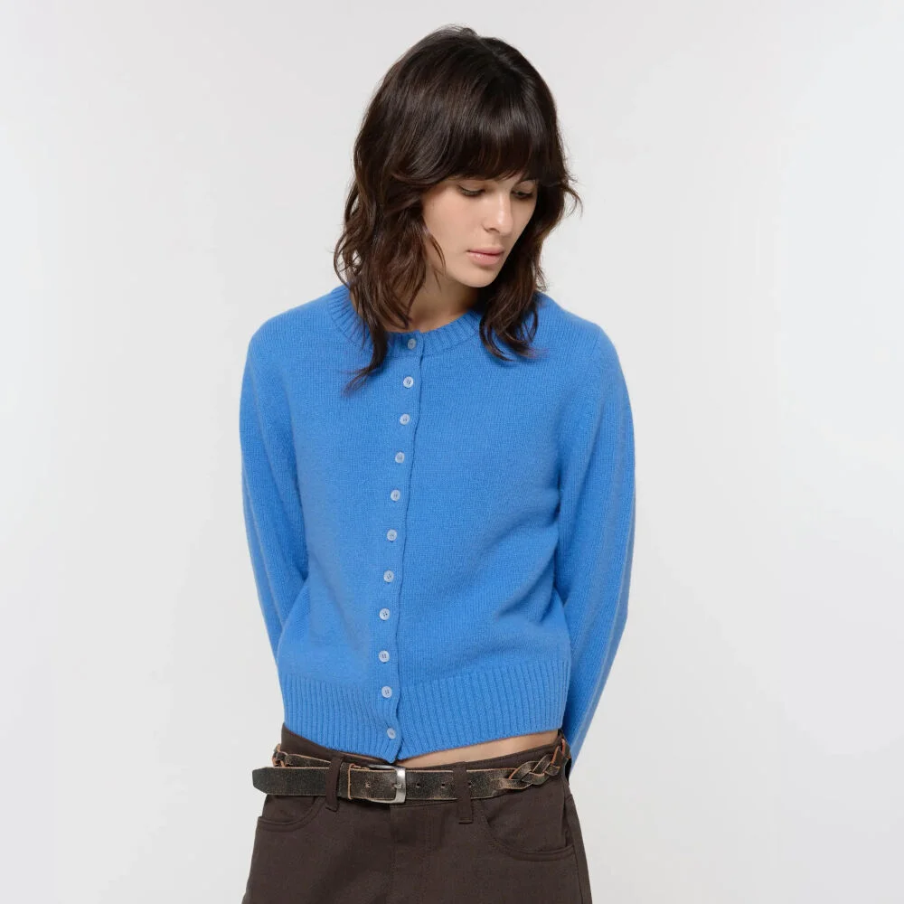 SUPERFINE MERINO CARDIGAN / BLUE