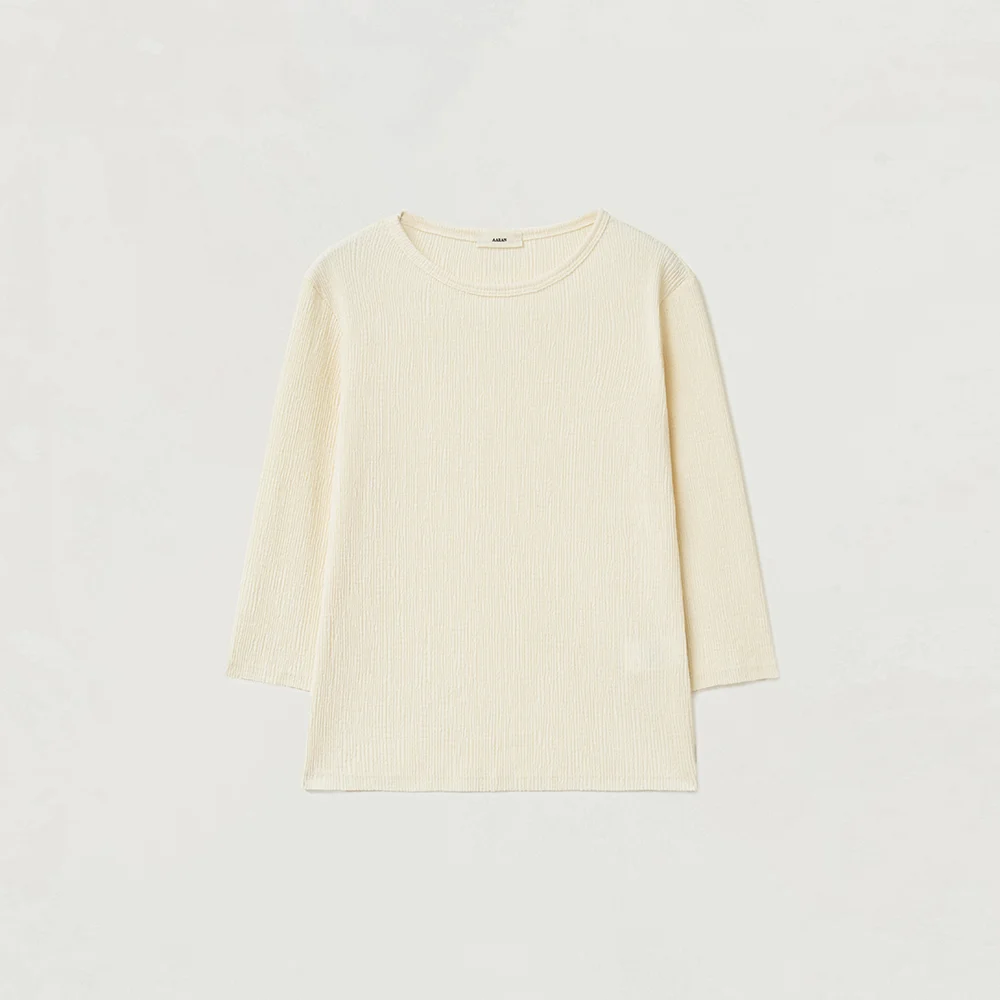 Essential 3/4 pleats tee_ivory