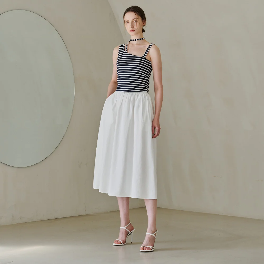 Unbalanced Tie Top - Navy