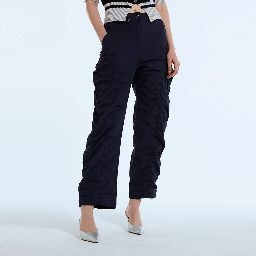 L11 SHIRRING NYLON PANTS(NAVY)