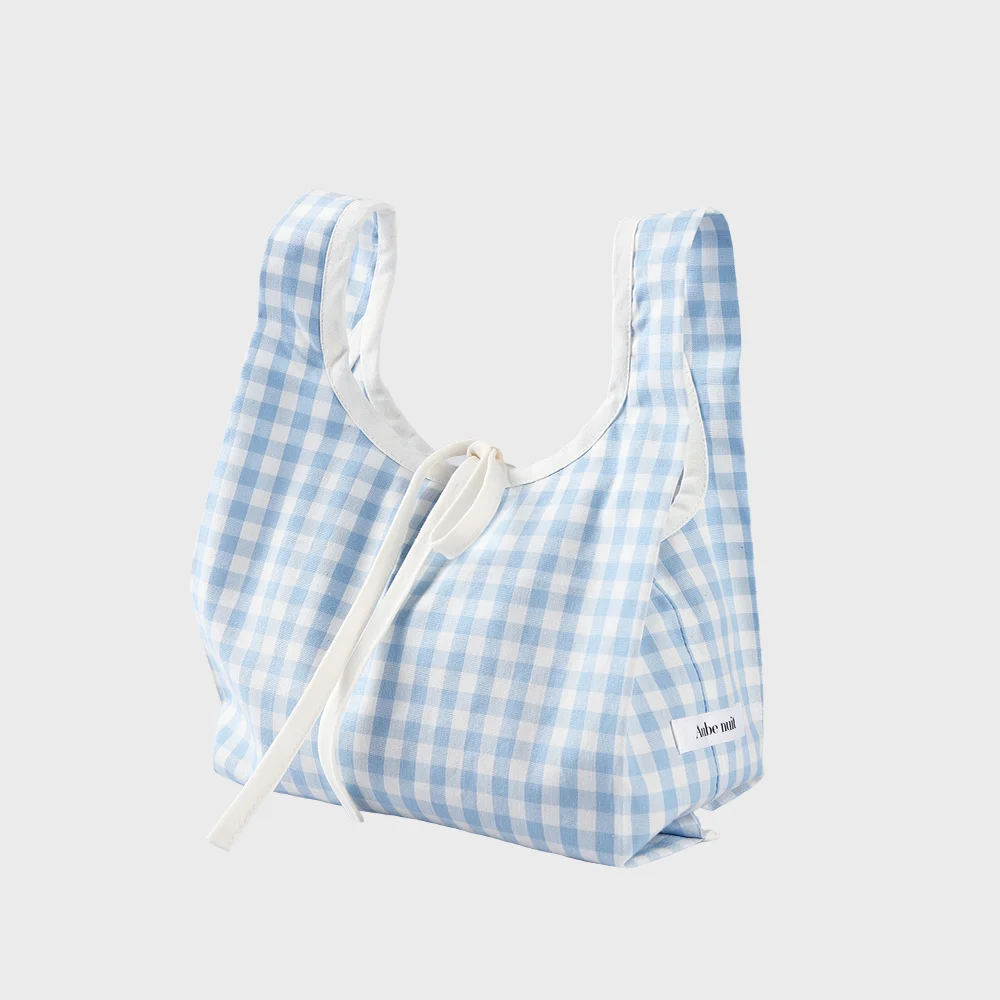 Obnuit 格紋 Bongdal Bag_天藍色
