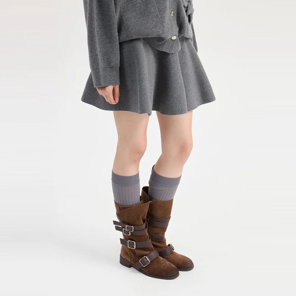 Flare Knit Skirt (melange grey) LFKDW25200GYM