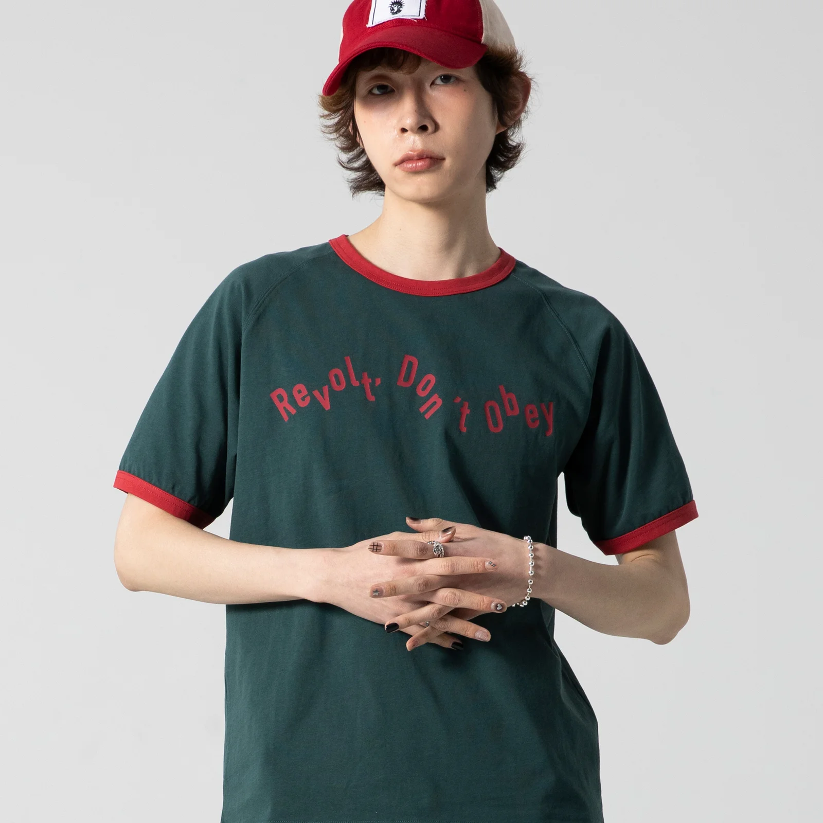 GT127 懷舊 撞色 Ringer T恤 (GREEN)