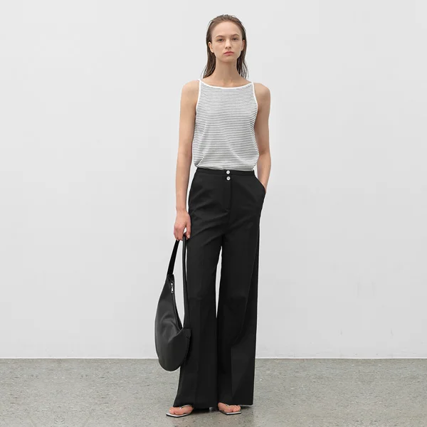 ROOMY TEXTURE BOOTCUT PANTS(PT-5646)_2Colors
