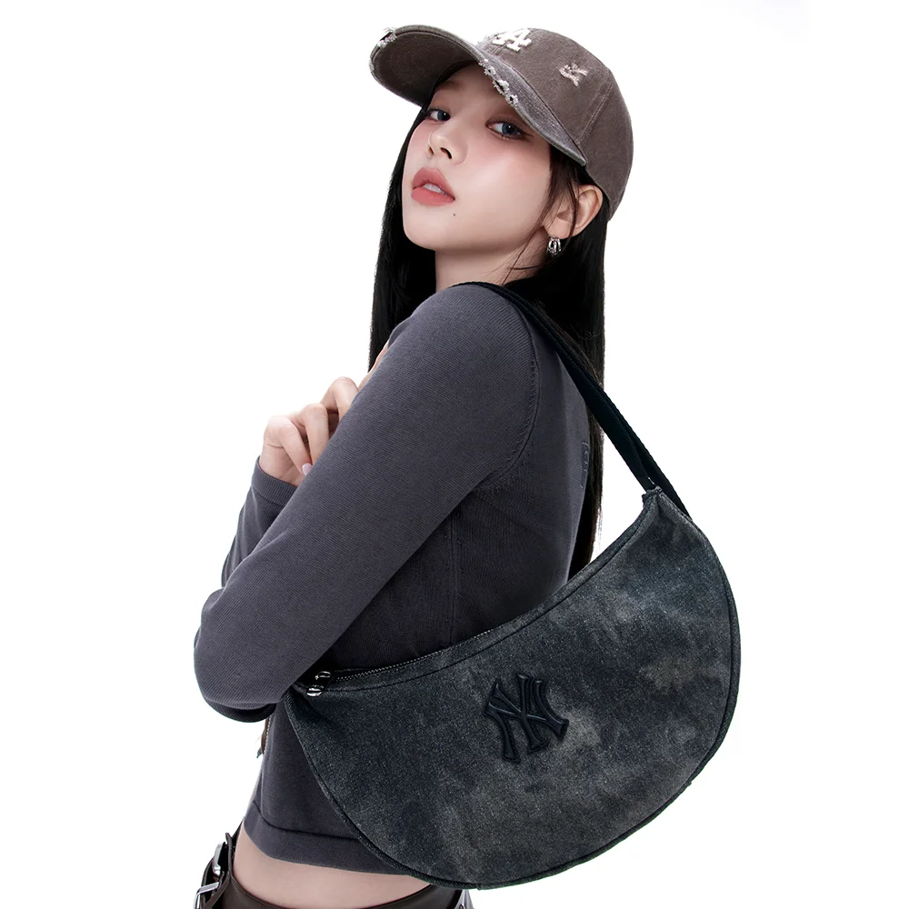 復古 水洗 單肩袋 NY (Charcoal Grey)