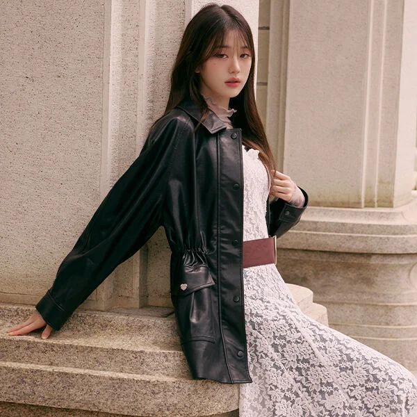 LEATHER POCKET JACKET BLACK