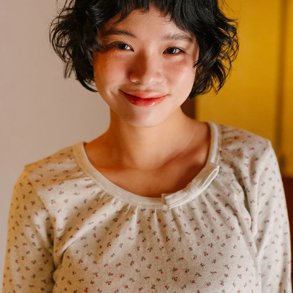 Fiore Ribbon Shirring Top (Oat Rose)