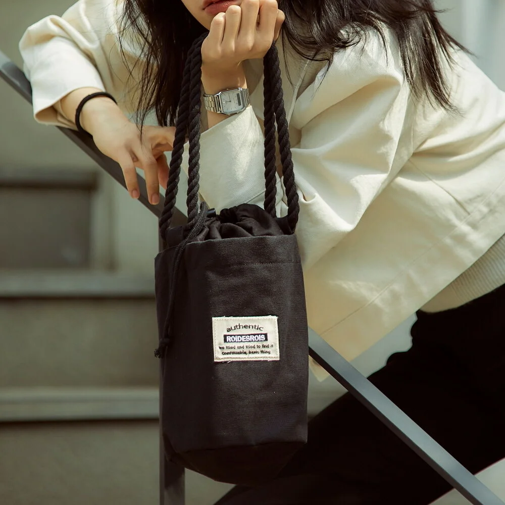 ROPE COTTON SHOULDER BAG (BLACK)