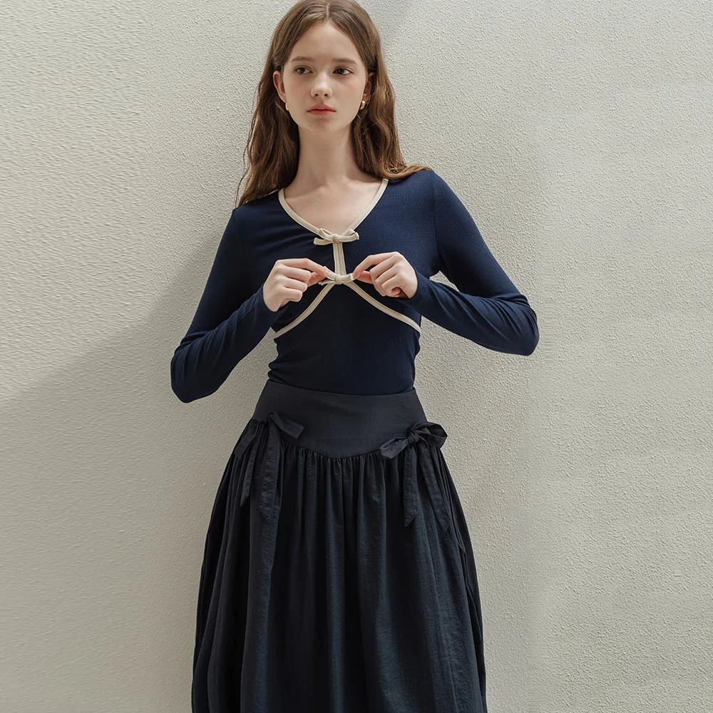 Two ribbon Navy T shirts