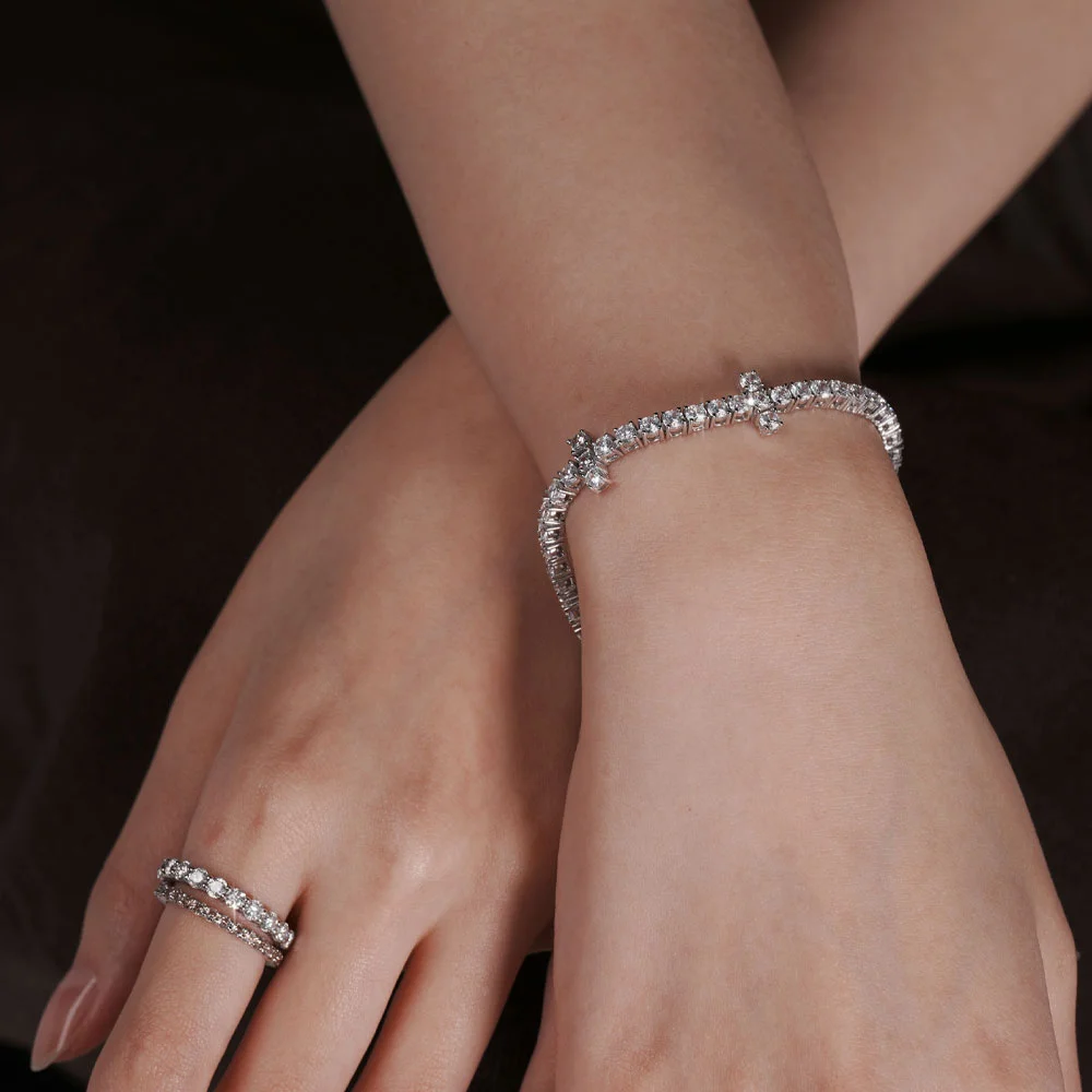 Cross Tennis Bracelet