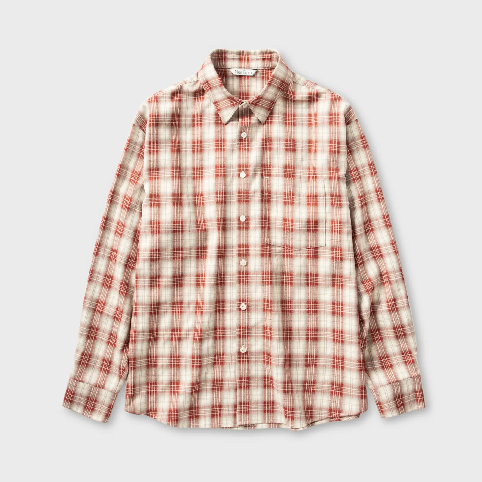 Navajo 漸層 格紋 襯衫_RED