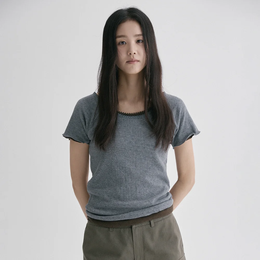 NEW SIA LACE T-SHIRTS (GRAY)