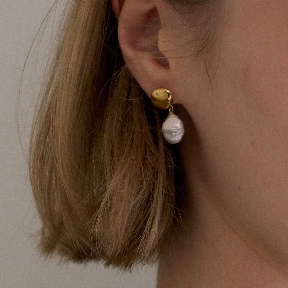 925silver KESHI PEARL DROP EARRINGS