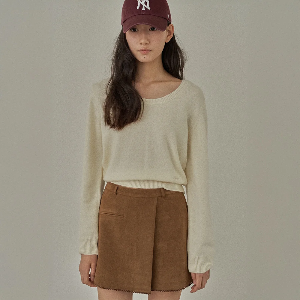 Andy U-neck basic Knit - cream