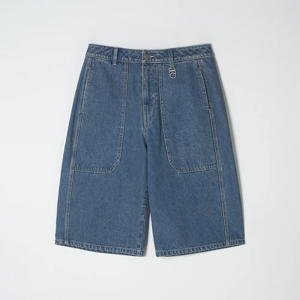(WOMAN) Carpenter Denim Bermuda Pants (Bleach Blue)