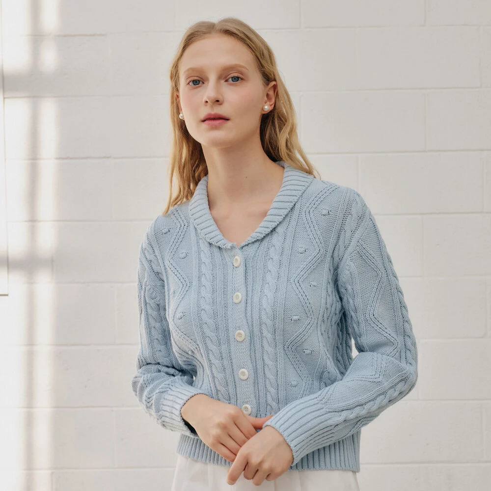 ONE COLLAR CARDIGAN_SKY BLUE
