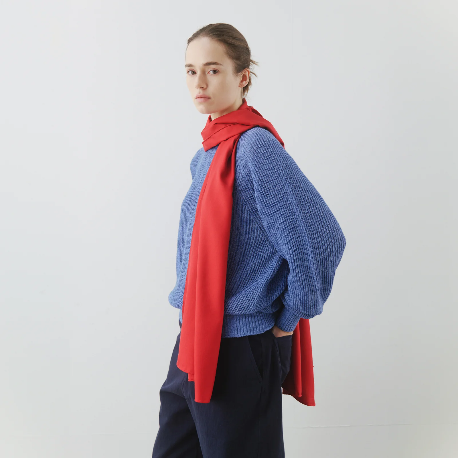 Classic Silk Scarf in Red