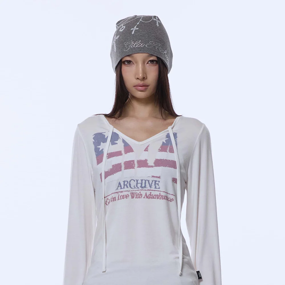 NECKLACE SMALL LOGO BEANIE_GREY
