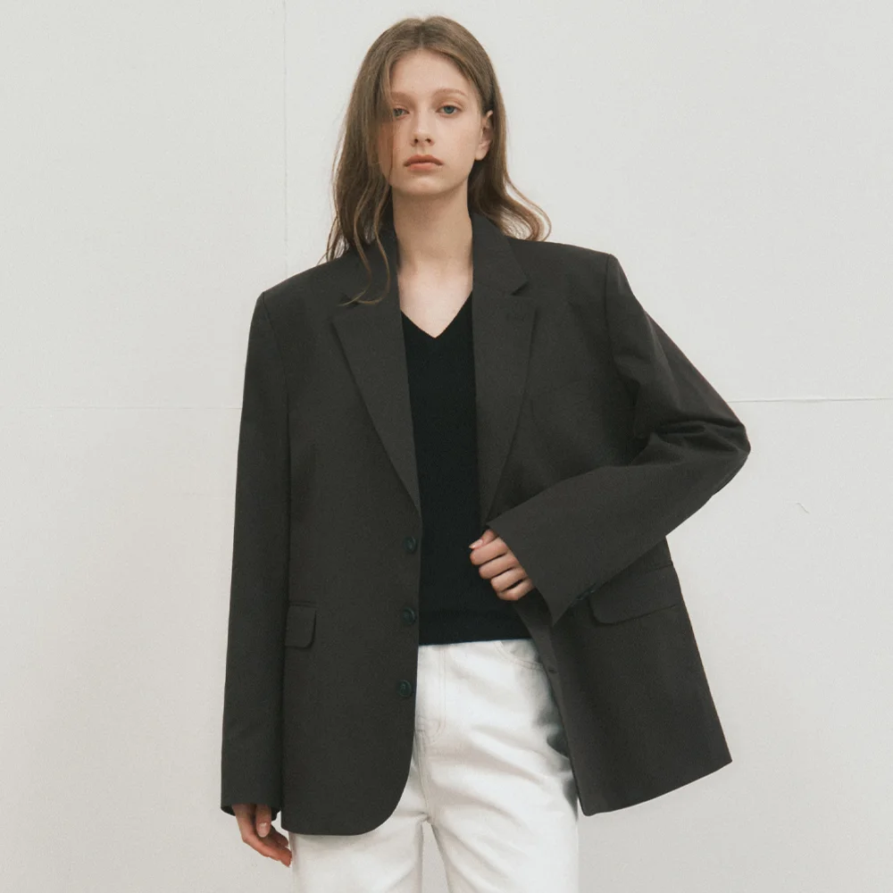 Tailored Blazer Jacket_CHARCOAL(W25-OT05)