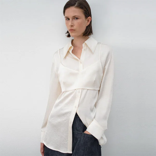 ODEITA SATIN BUSTIER BLOUSE(BL-4358)