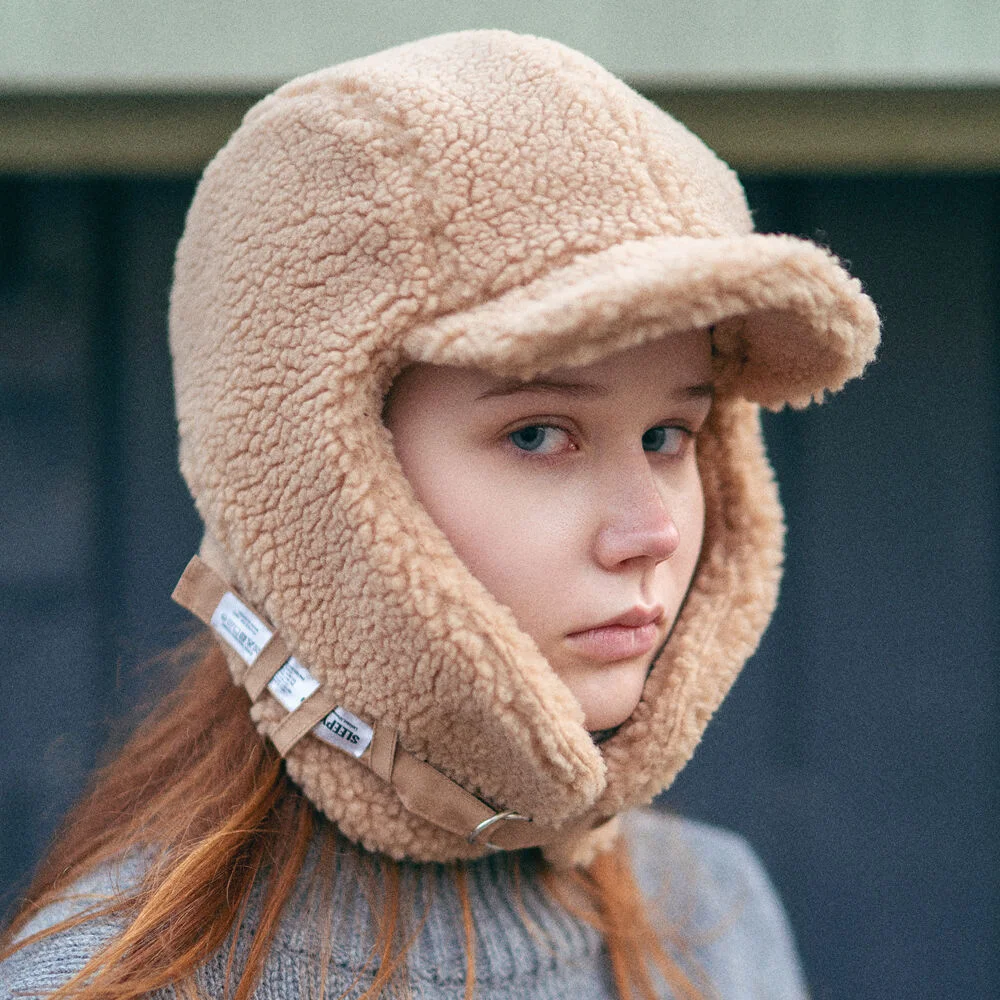 F/W FUR REVERSIBLE TROOPER HAT BEIGE