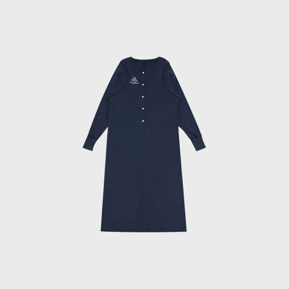 Henly neck oversized long dress