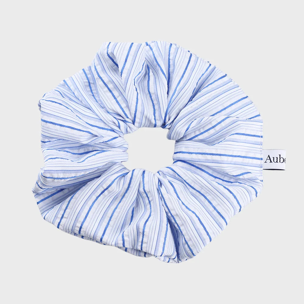 Obnuit Azure 條紋 護髮 髮圈 藍色 L