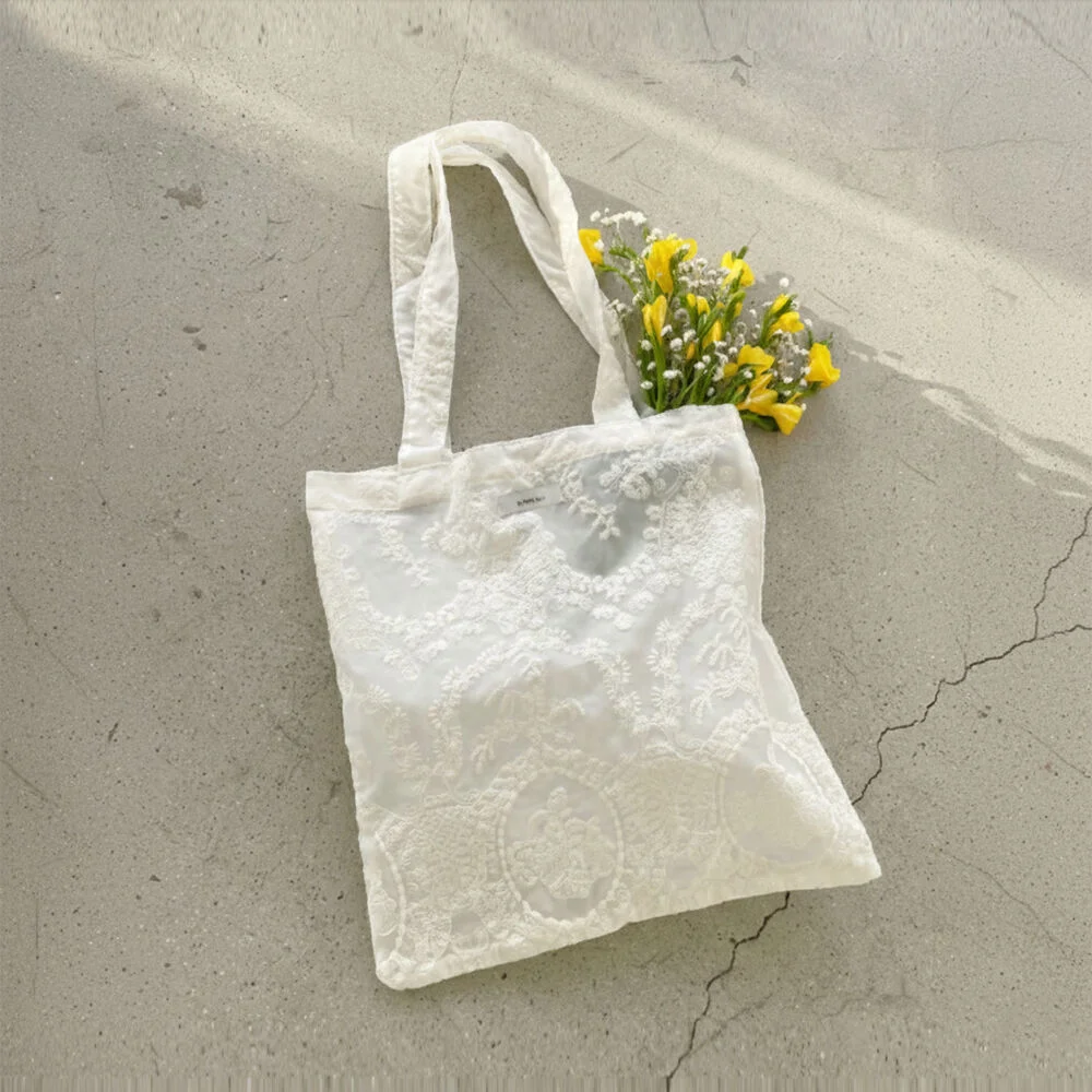 Bloom jacquard tote bag - Ivory