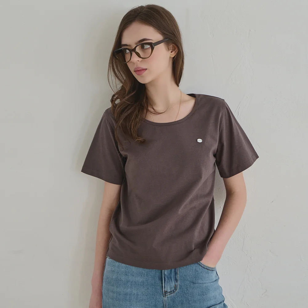 U neck short sleeve t-shirt_4 Colors
